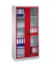 Stahlschrank 8921-055 S10373 lichtgrau, rubinrot, Acrylglas 93,0 x 50,0 x 195,0 cm, aufgebaut